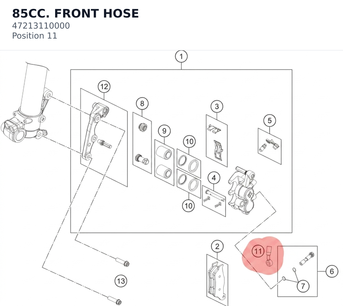 Diagram preview: 85CC. FRONT HOSE (47213110000)