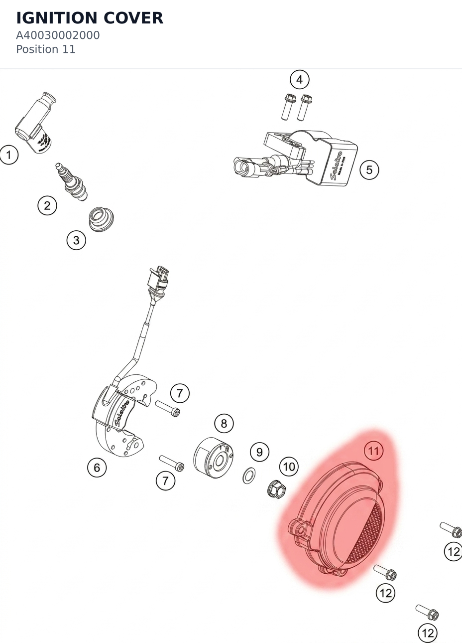 Diagram preview: IGNITION COVER (A40030002000)