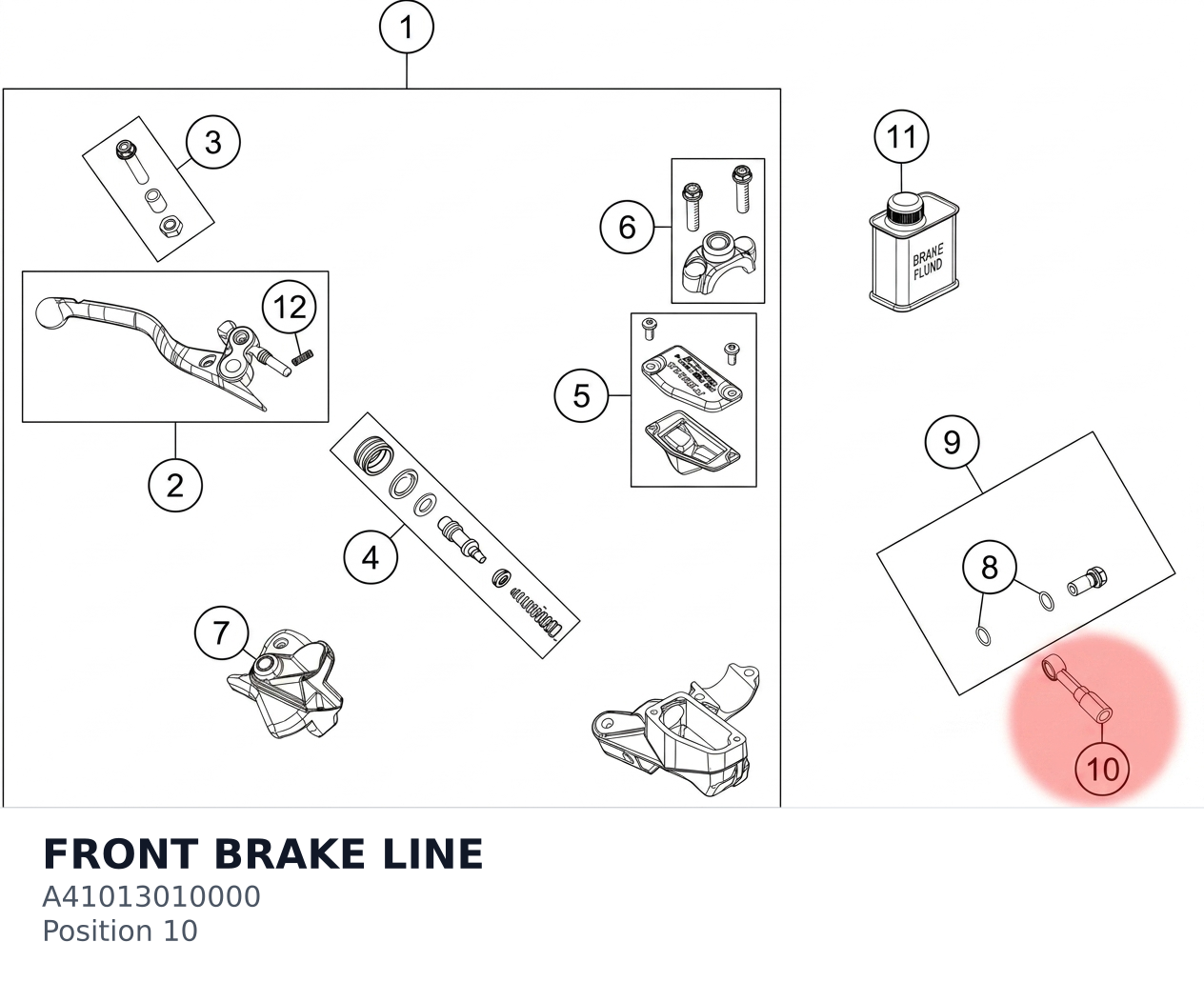Diagram preview: FRONT BRAKE LINE (A41013010000)