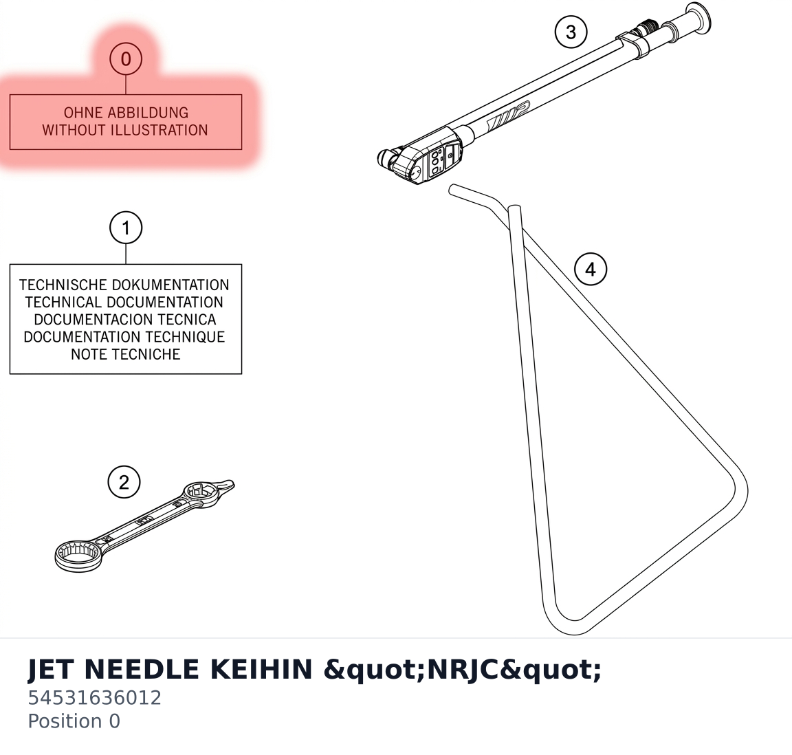 Diagram preview: JET NEEDLE KEIHIN "NRJC" (54531636012)