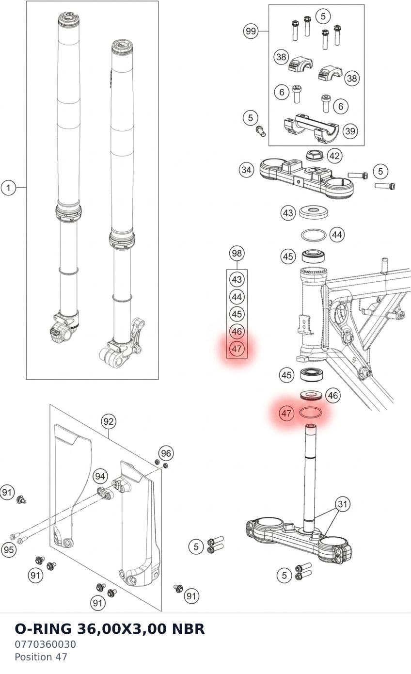 Diagram preview: O-RING 36,00X3,00 NBR (0770360030)
