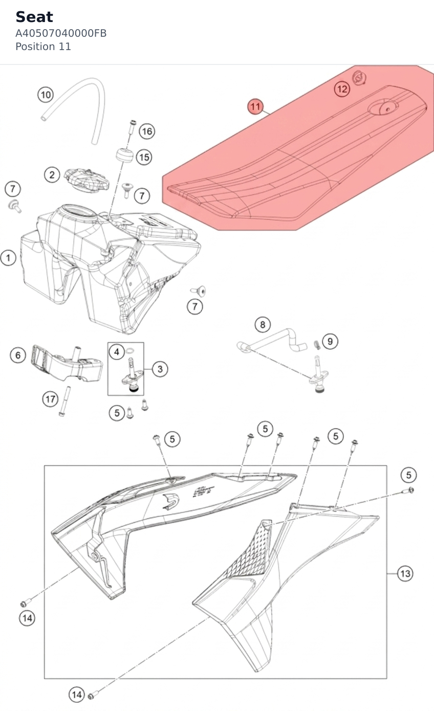Diagram preview: Seat (A40507040000FB)