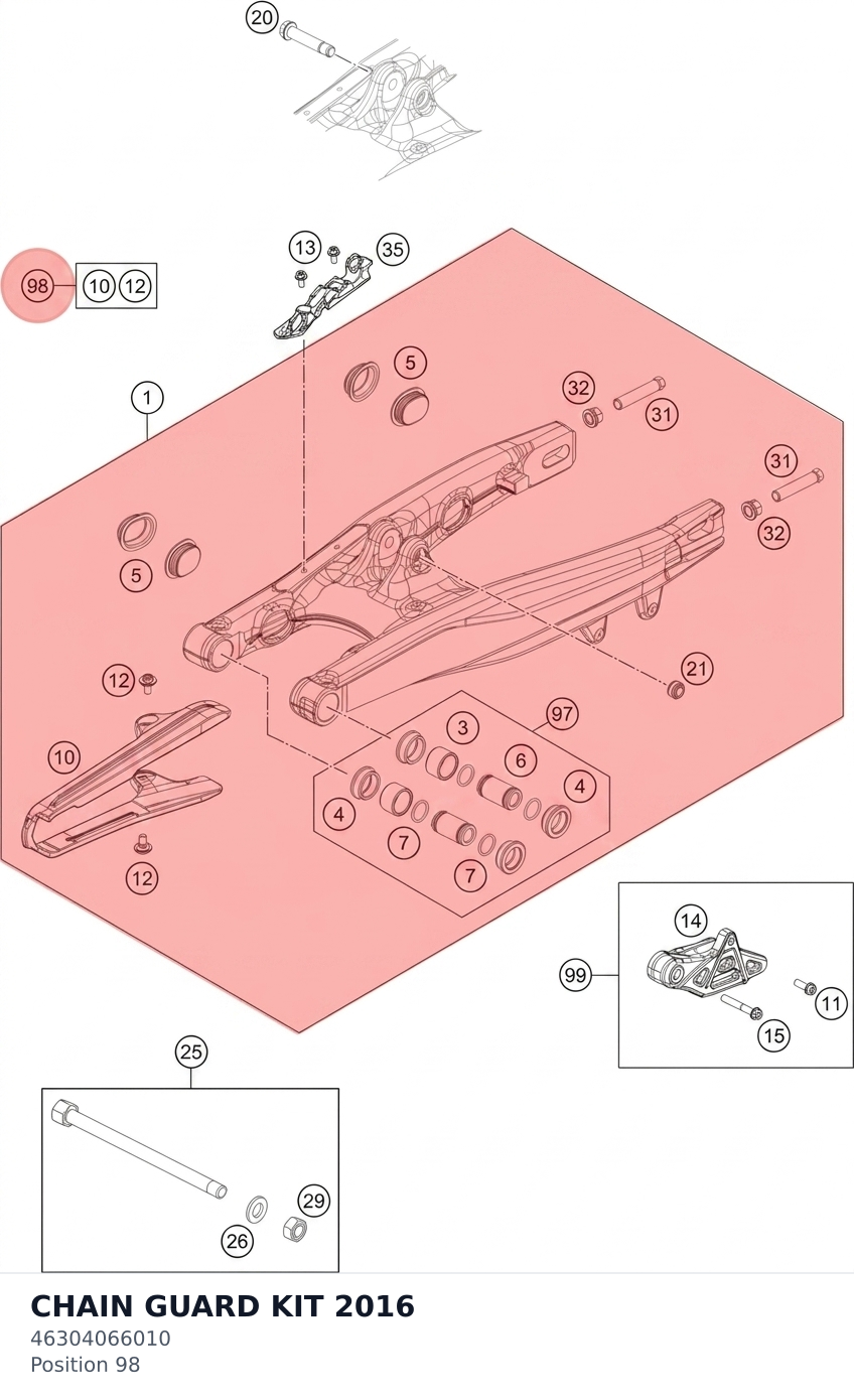 Diagram preview: CHAIN GUARD KIT 2016 (46304066010)