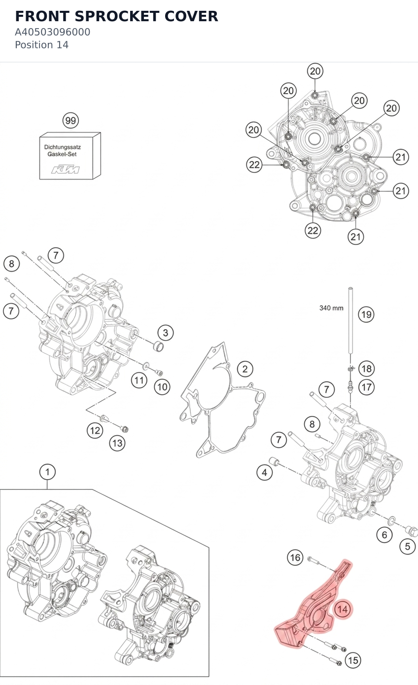 Diagram preview: FRONT SPROCKET COVER (A40503096000)