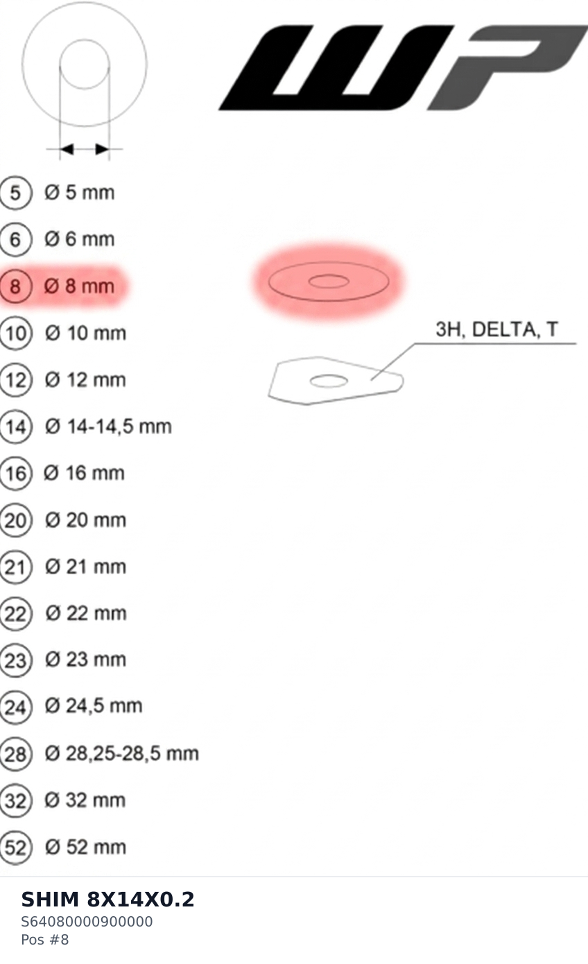 Diagram preview: SHIM 8X14X0.2 (S64080000900000)