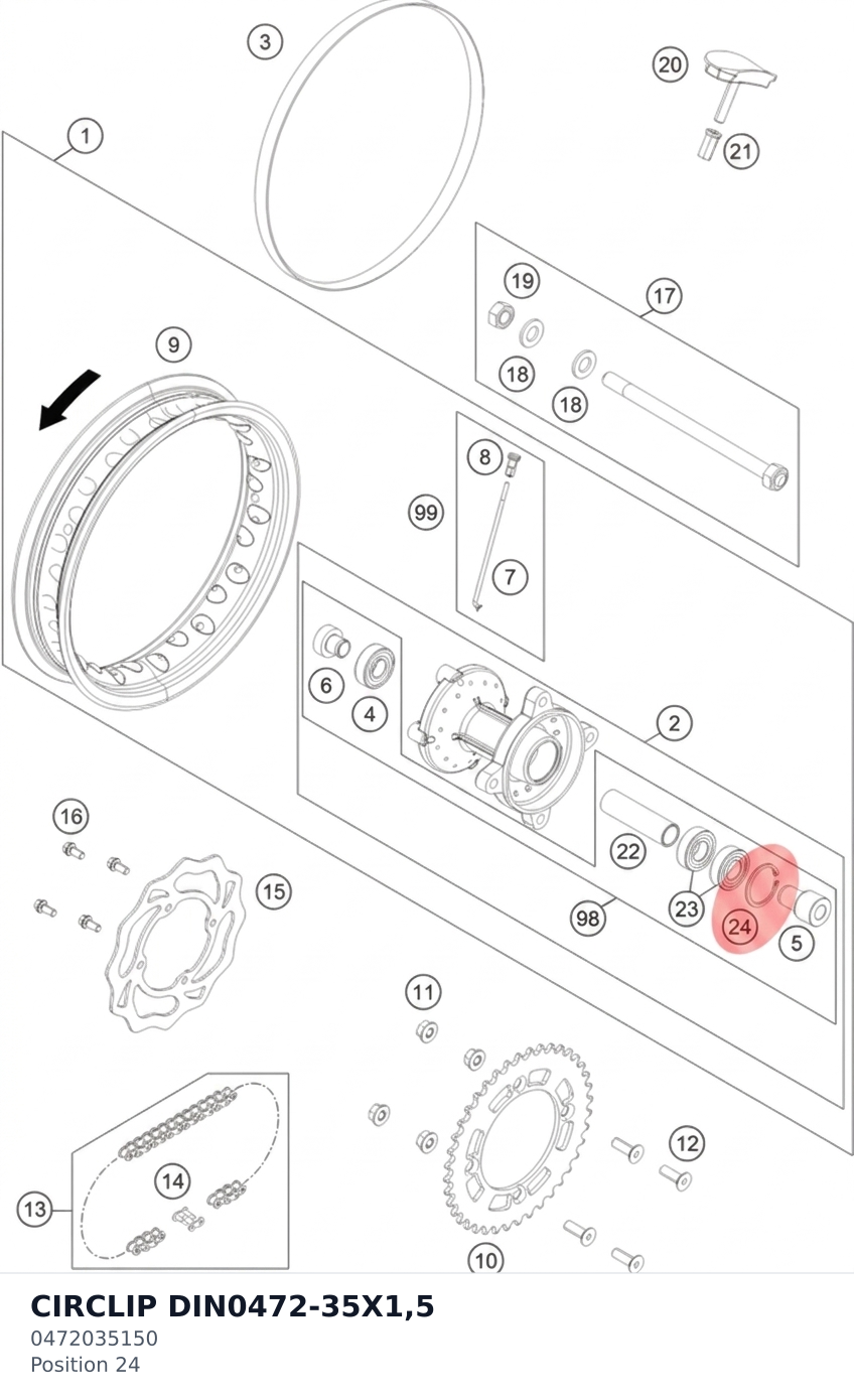 Diagram preview: CIRCLIP DIN0472-35X1,5 (0472035150)
