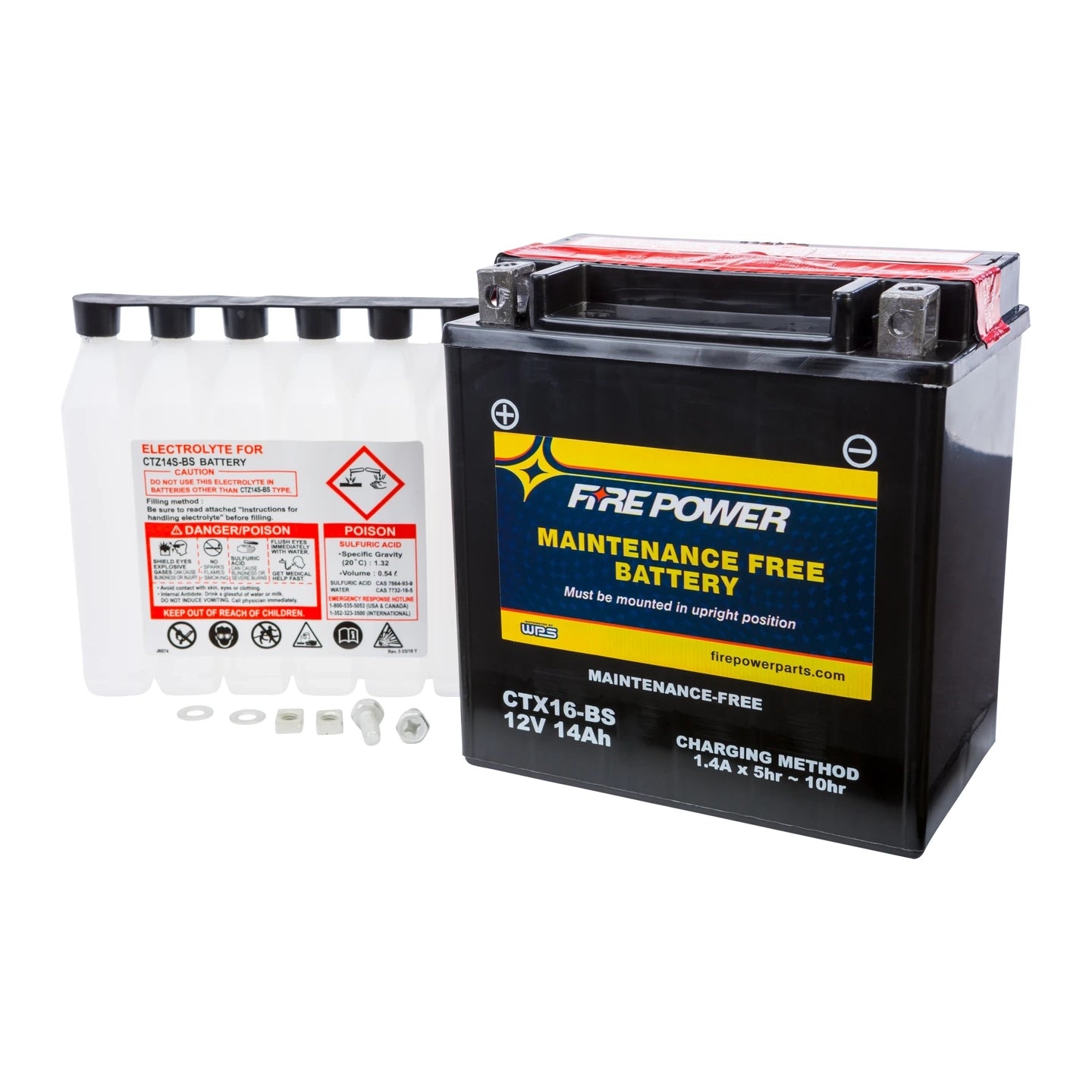 Fire Power Maintenance Free Sealed Battery CTX16-BS