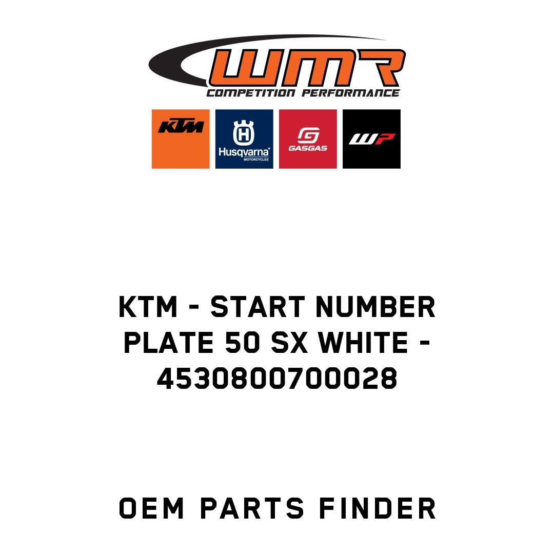 START NUMBER PLATE 50 SX WHITE