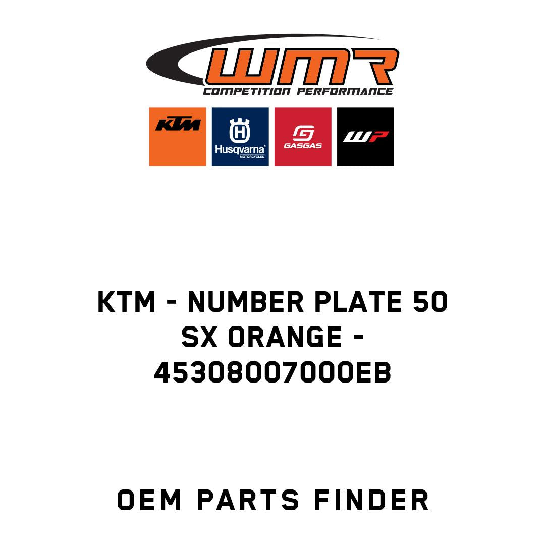 Number plate 50 SX orange