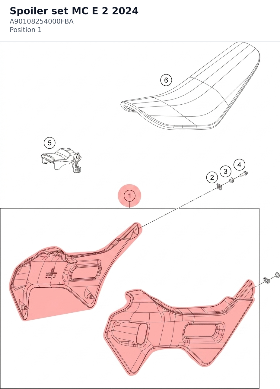 Diagram preview: Spoiler set MC E 2     2024 (A90108254000FBA)