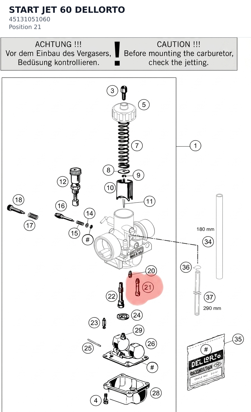 Diagram preview: START JET 60 DELLORTO (45131051060)