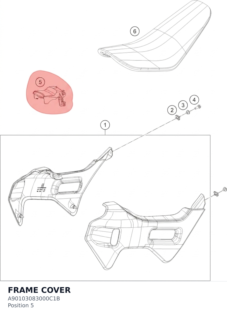 Diagram preview: FRAME COVER (A90103083000C1B)