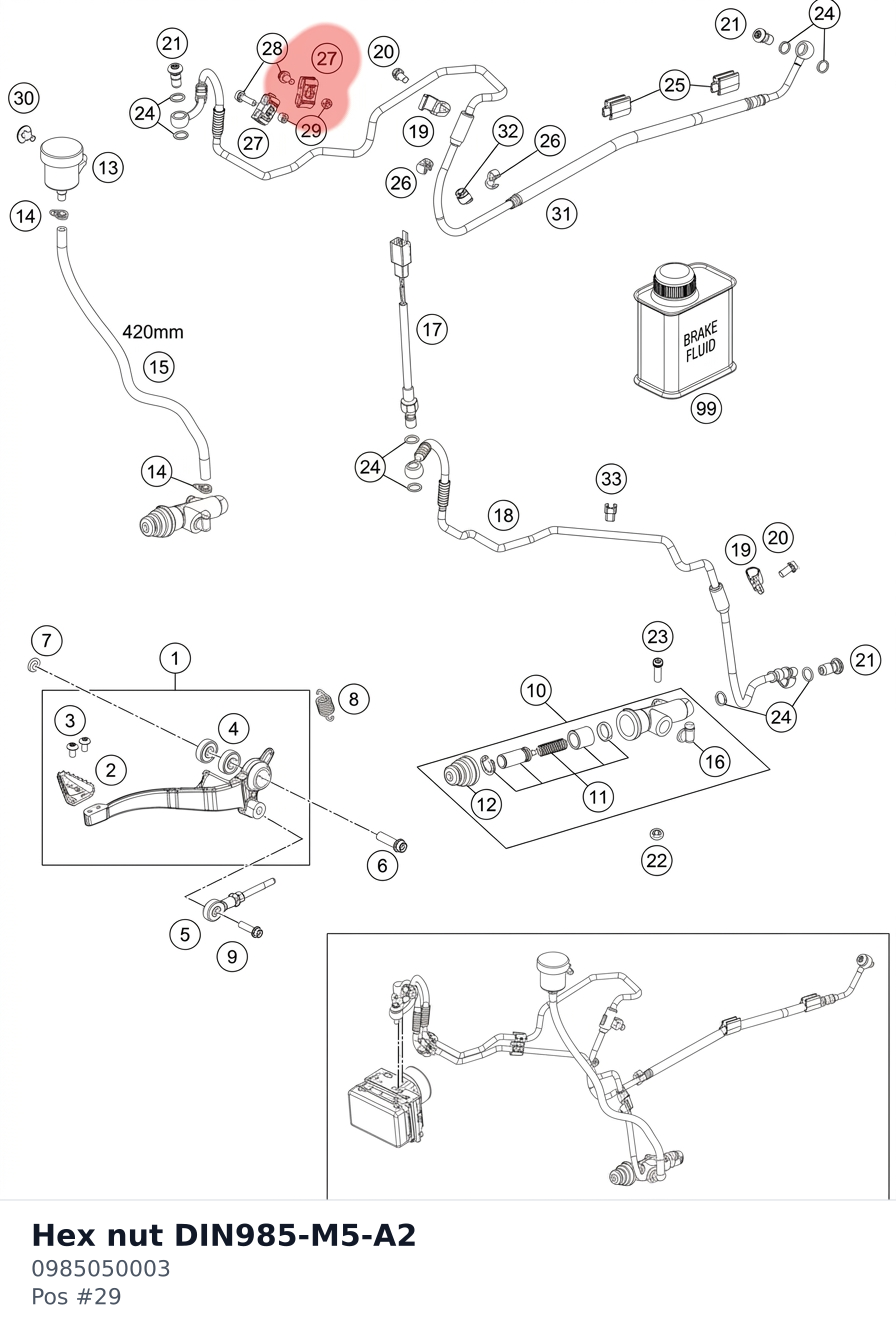Diagram preview: Hex nut DIN985-M5-A2 (0985050003)