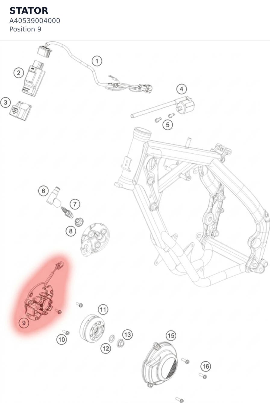 Diagram preview: STATOR (A40539004000)