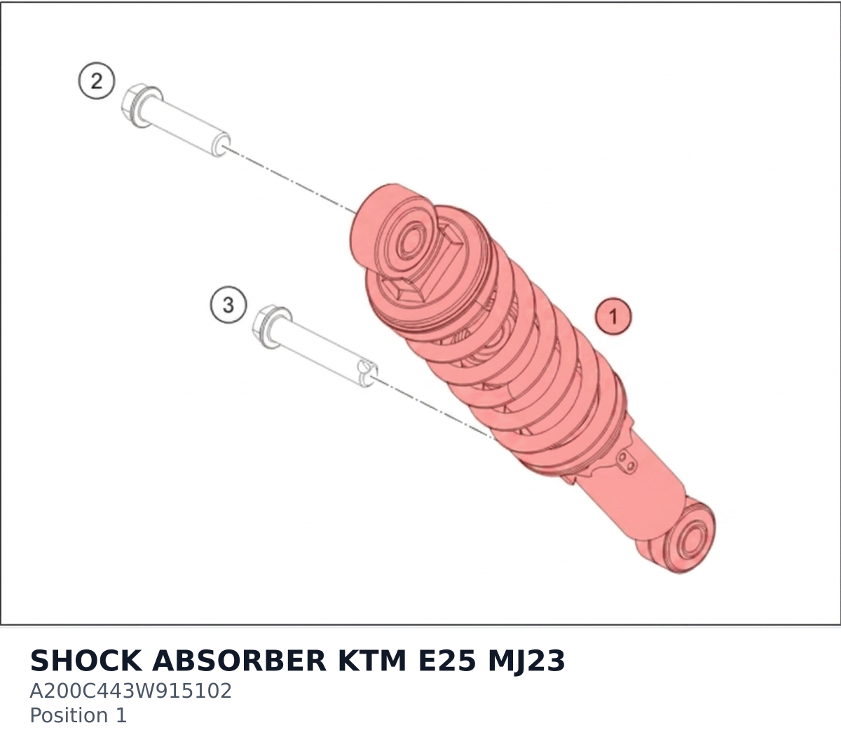 Diagram preview: SHOCK ABSORBER KTM E25 MJ23 (A200C443W915102)
