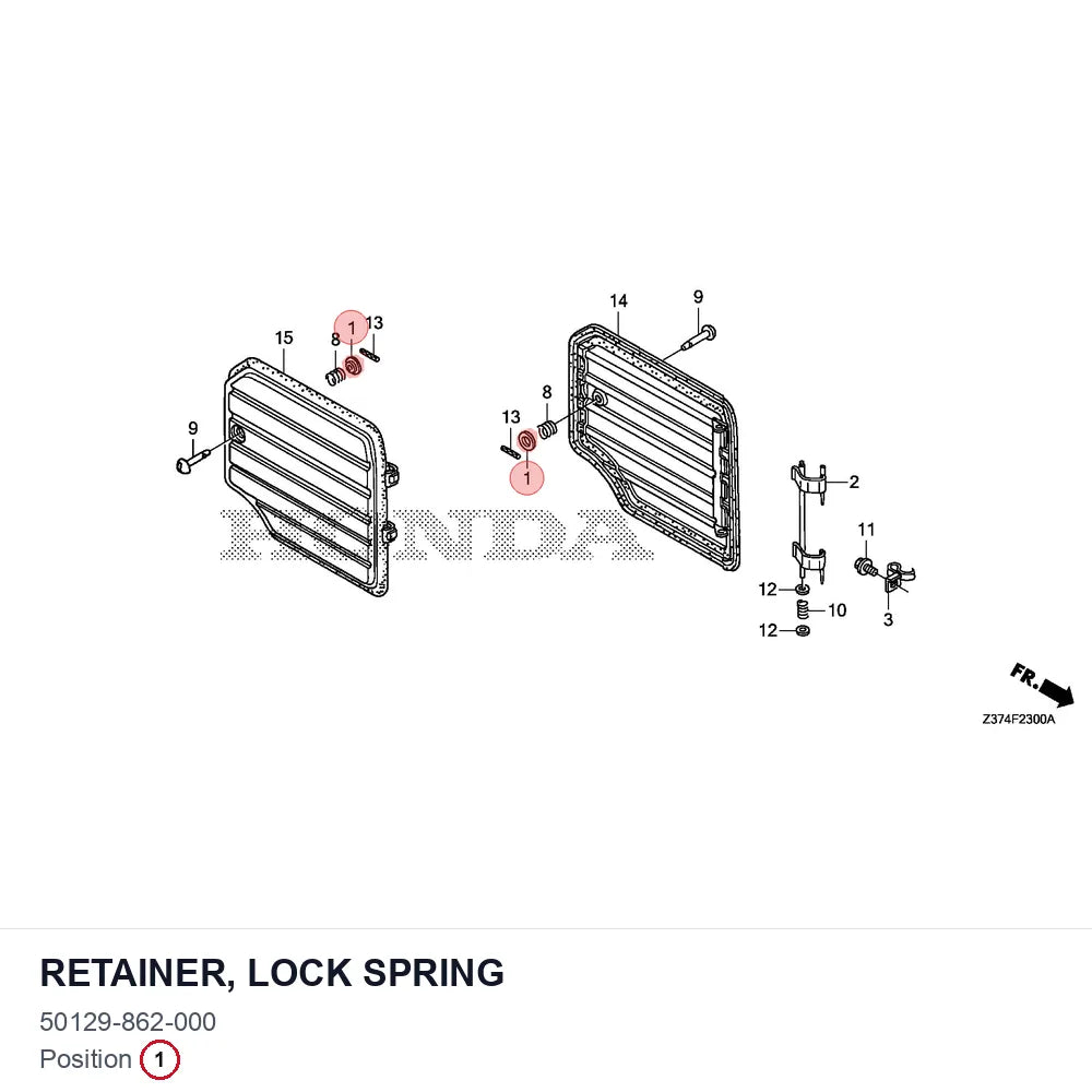 RETAINER, LOCK SPRING