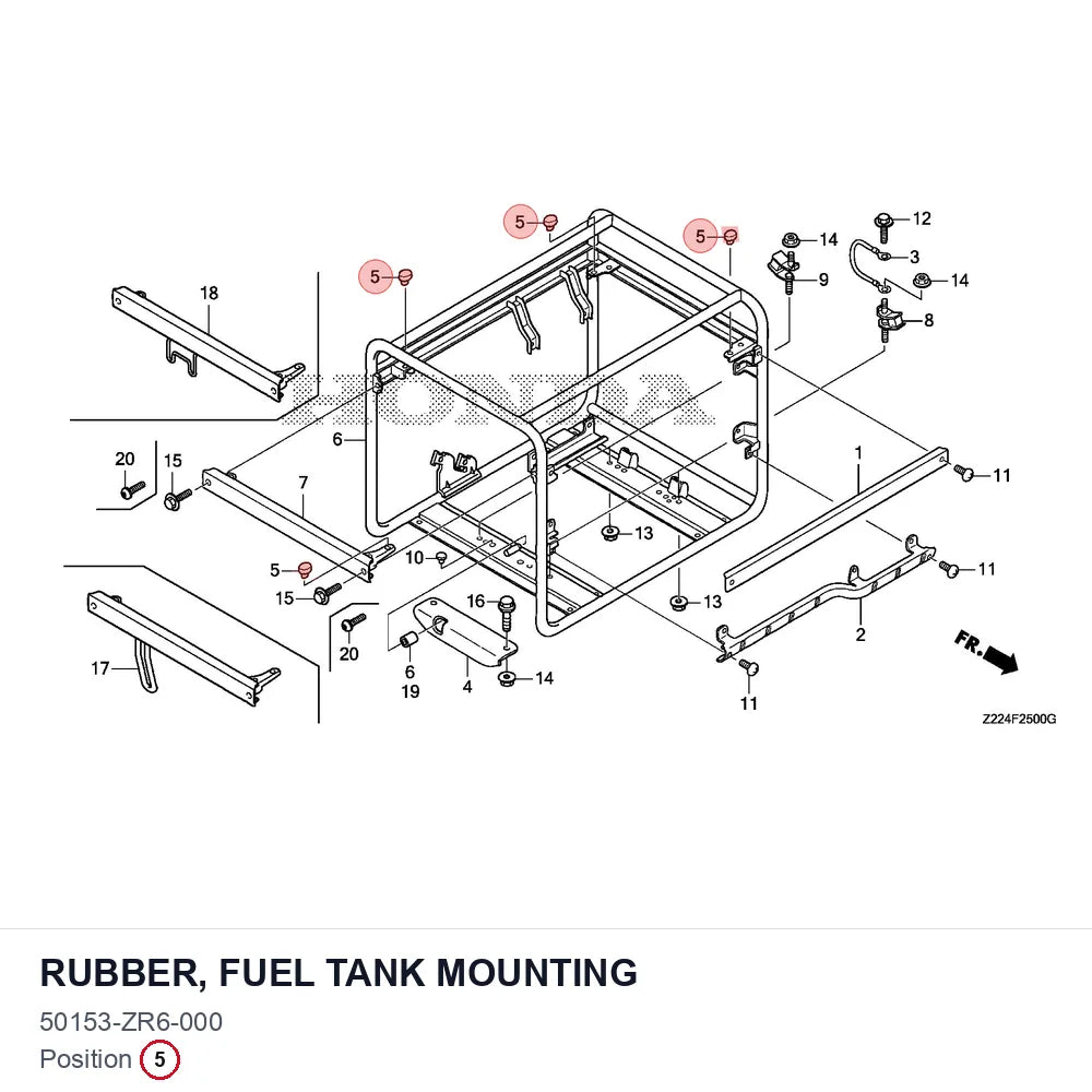 RUBBER, FUEL TANK MOUNTING