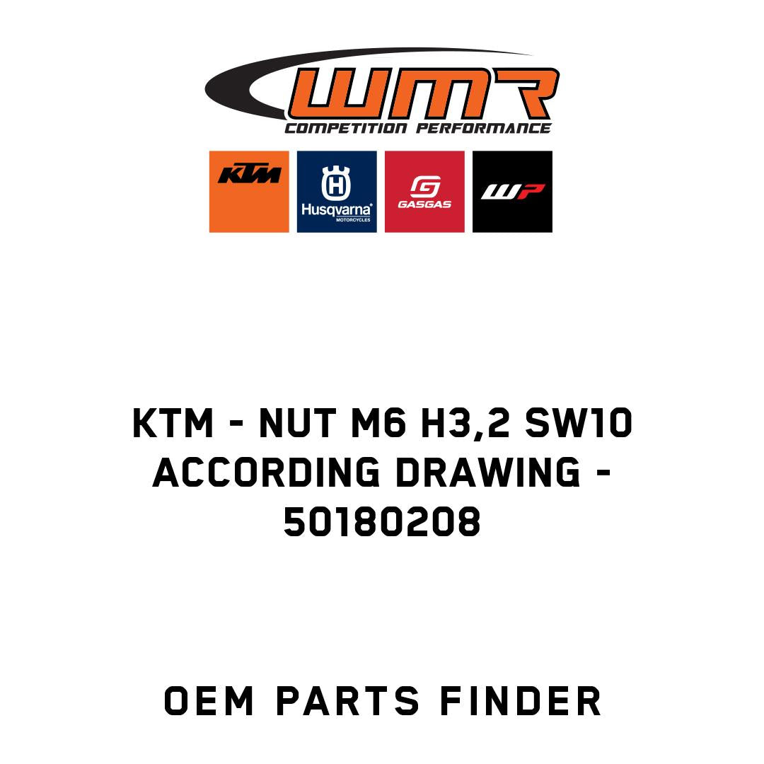 Nut M6 h3,2 SW10 according drawing