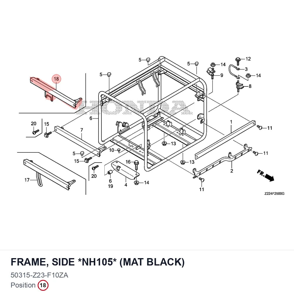 FRAME, SIDE *NH105* (MAT BLACK)