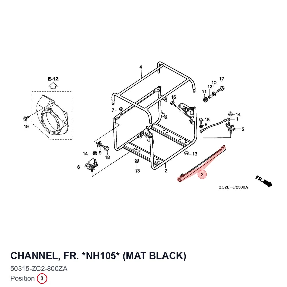 CHANNEL, FR. *NH105* (MAT BLACK)