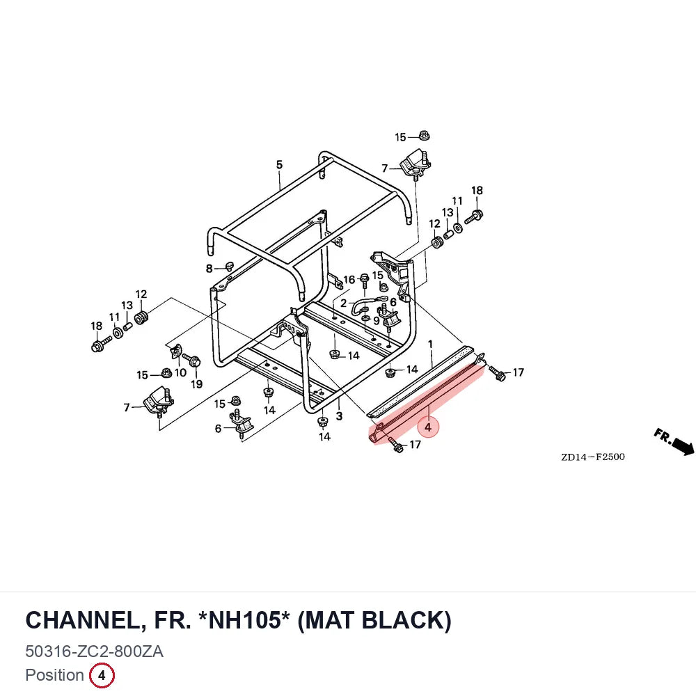 CHANNEL, FR. *NH105* (MAT BLACK)