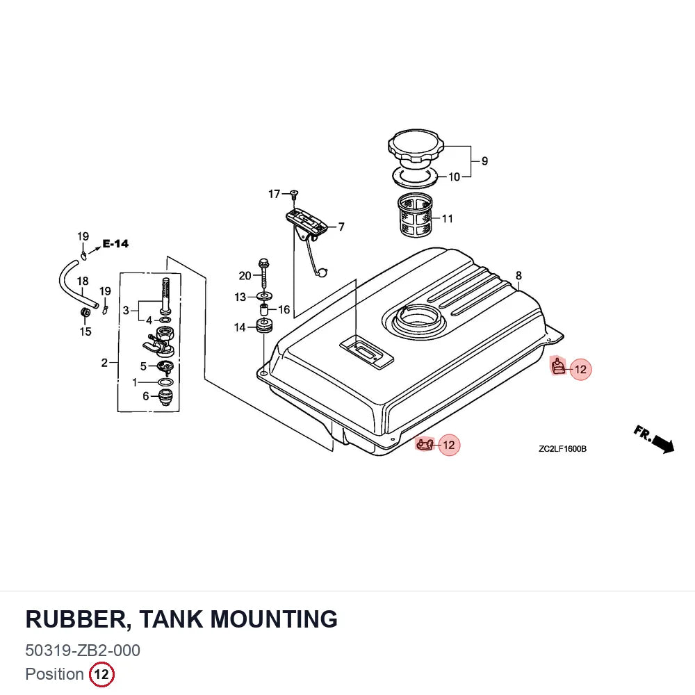 RUBBER, TANK MOUNTING