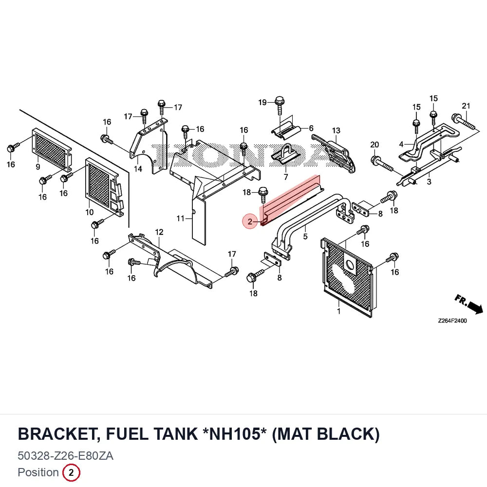 BRACKET, FUEL TANK *NH105* (MAT BLACK)