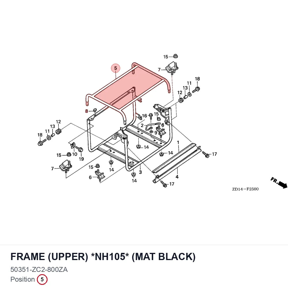FRAME (UPPER) *NH105* (MAT BLACK)