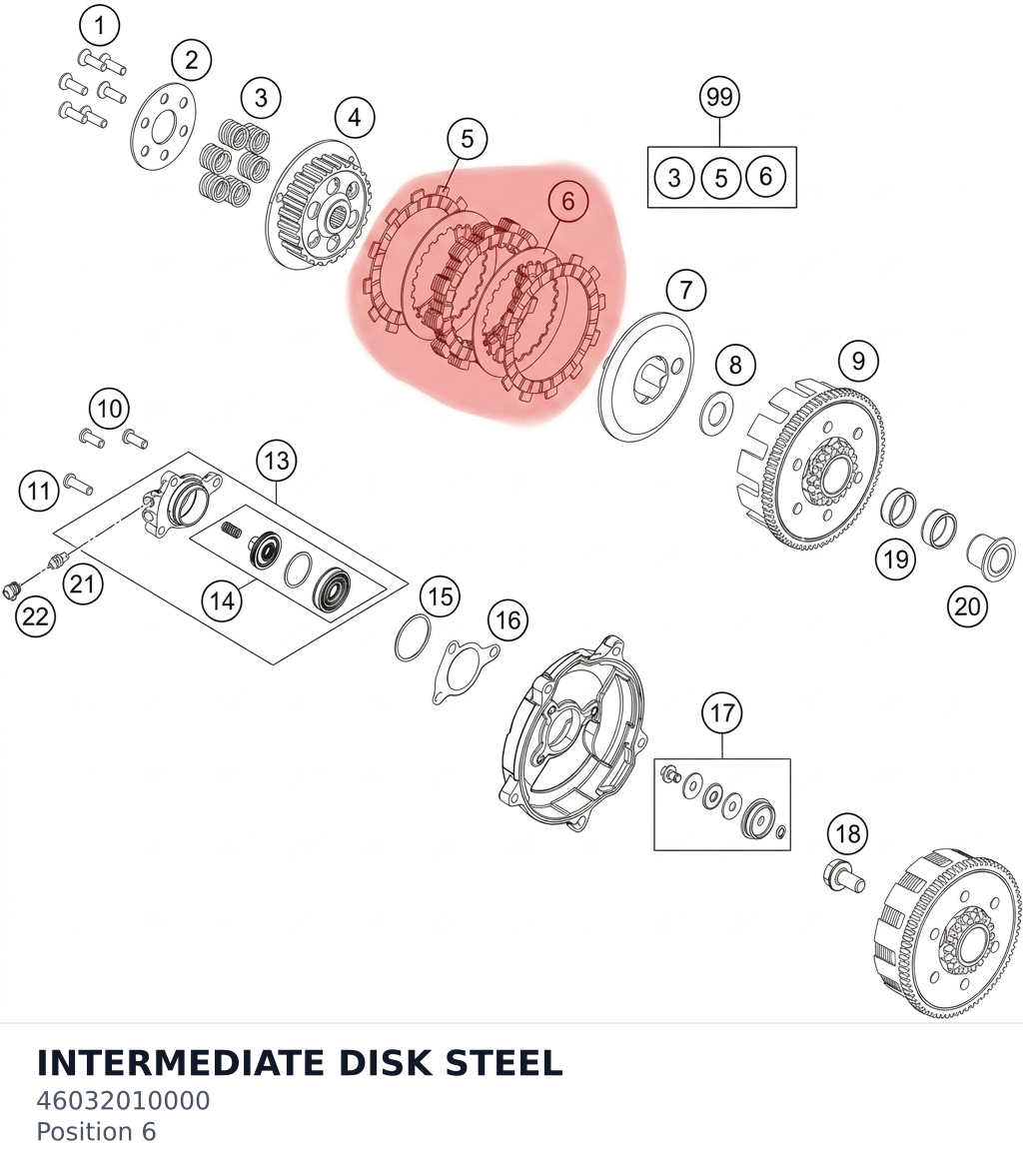 Diagram preview: INTERMEDIATE DISK STEEL (46032010000)