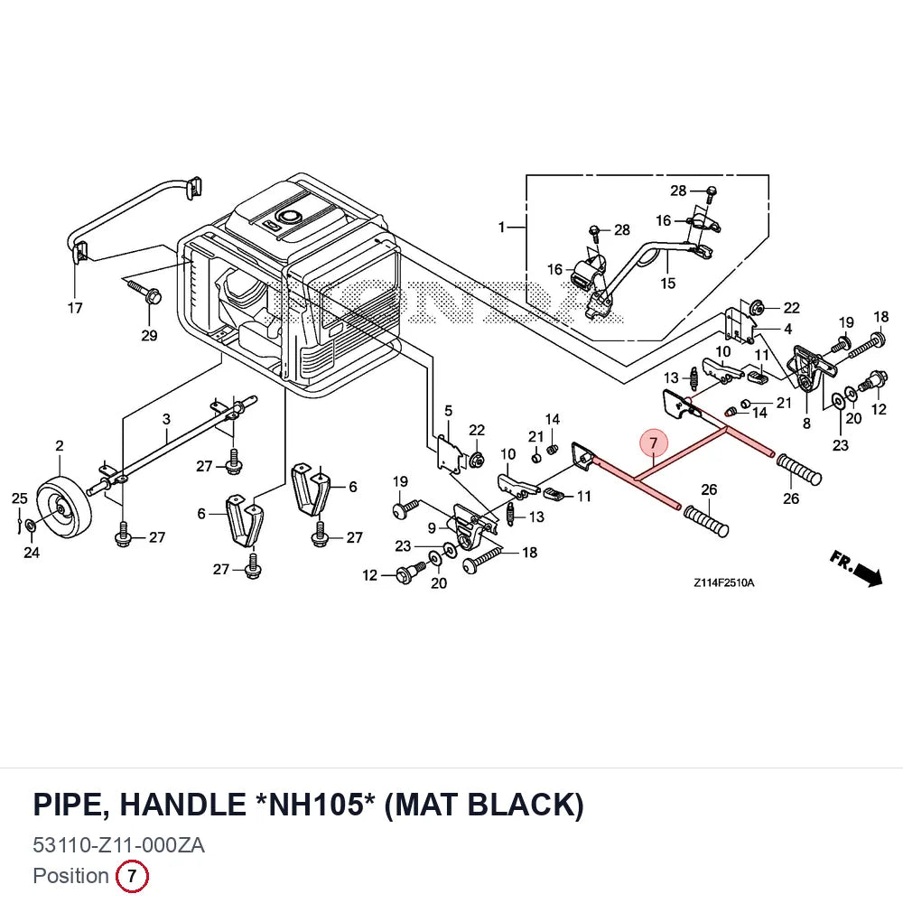 PIPE, HANDLE *NH105* (MAT BLACK)