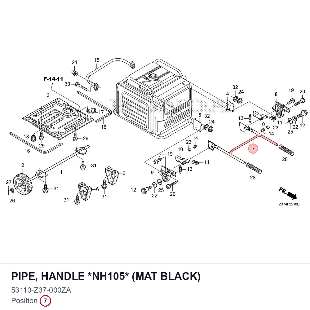 PIPE, HANDLE *NH105* (MAT BLACK)