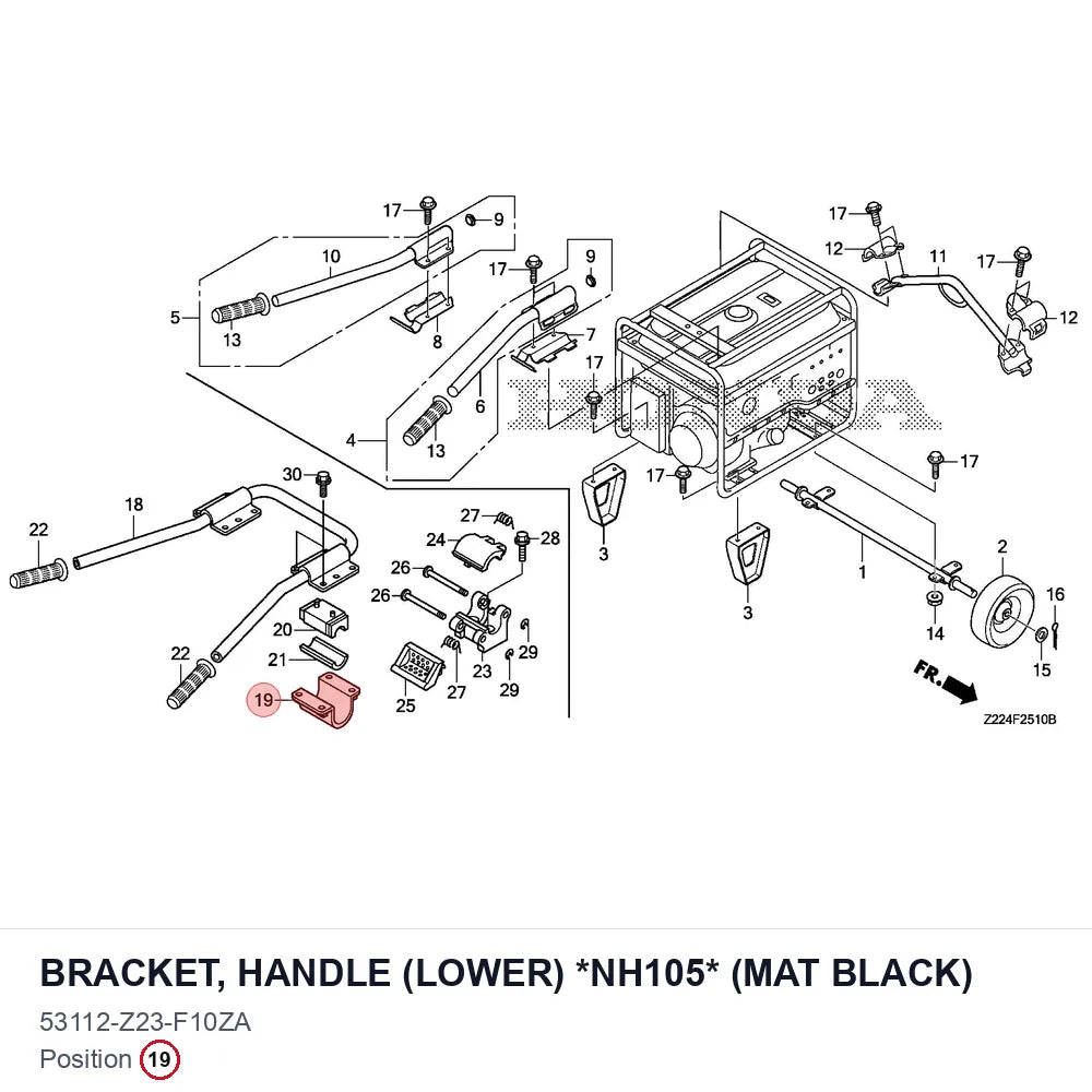 BRACKET, HANDLE (LOWER) *NH105* (MAT BLACK)
