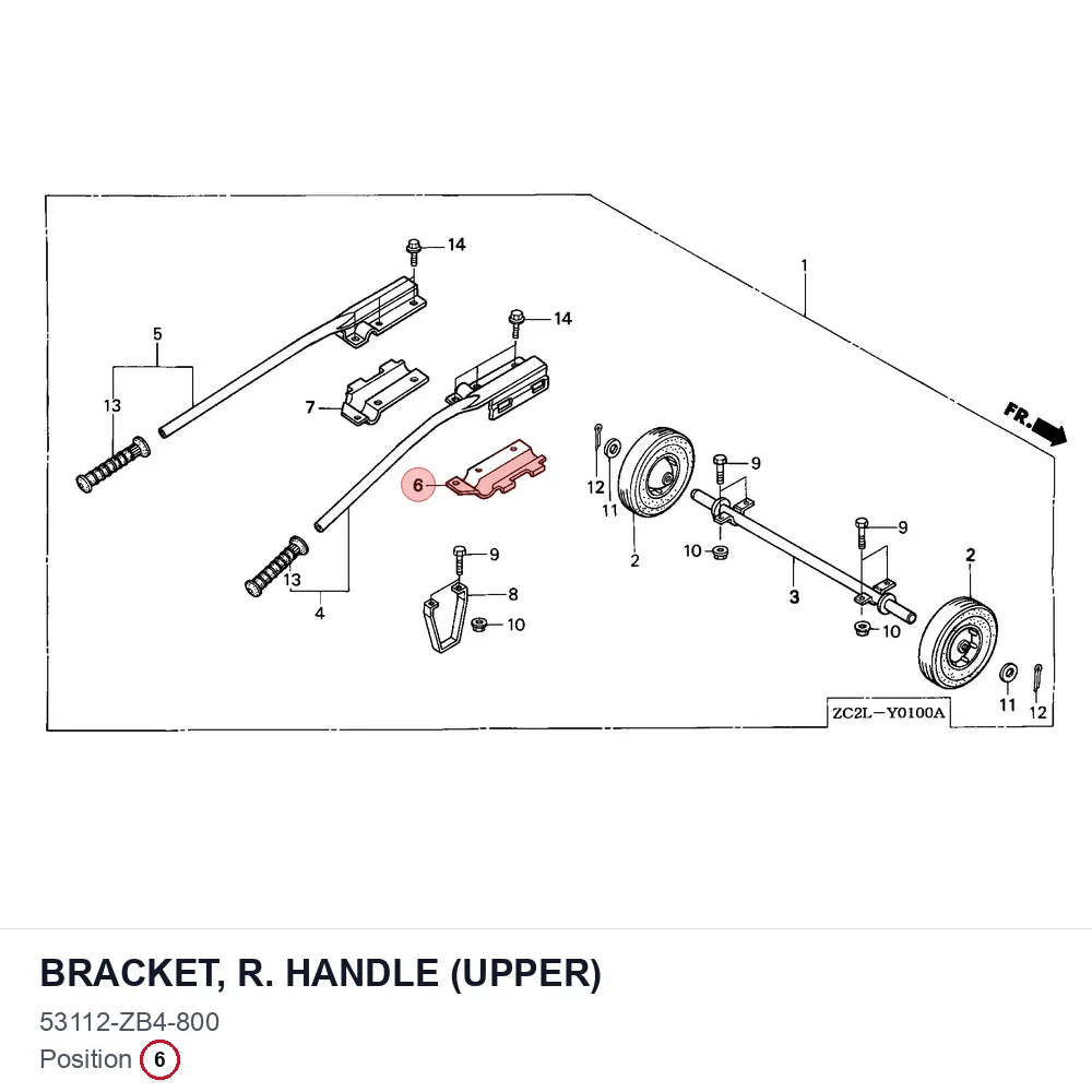 BRACKET, R. HANDLE (UPPER)