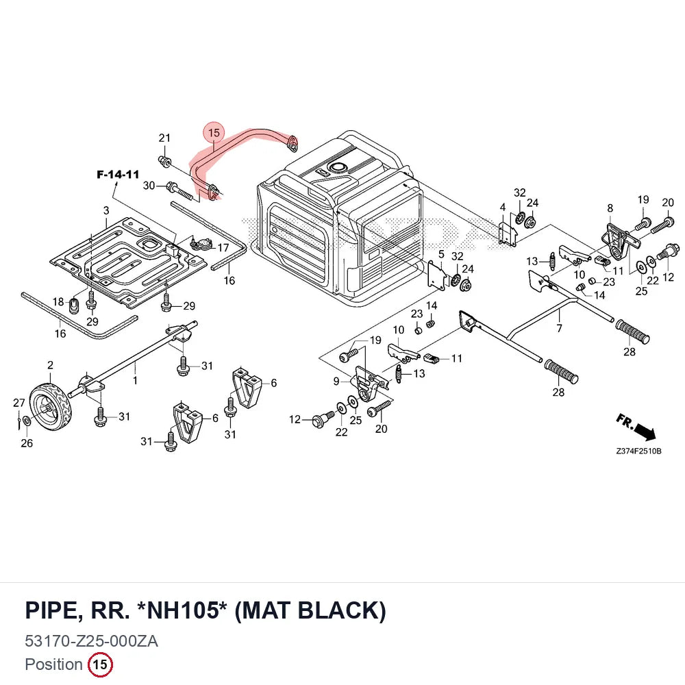 PIPE, RR. *NH105* (MAT BLACK)