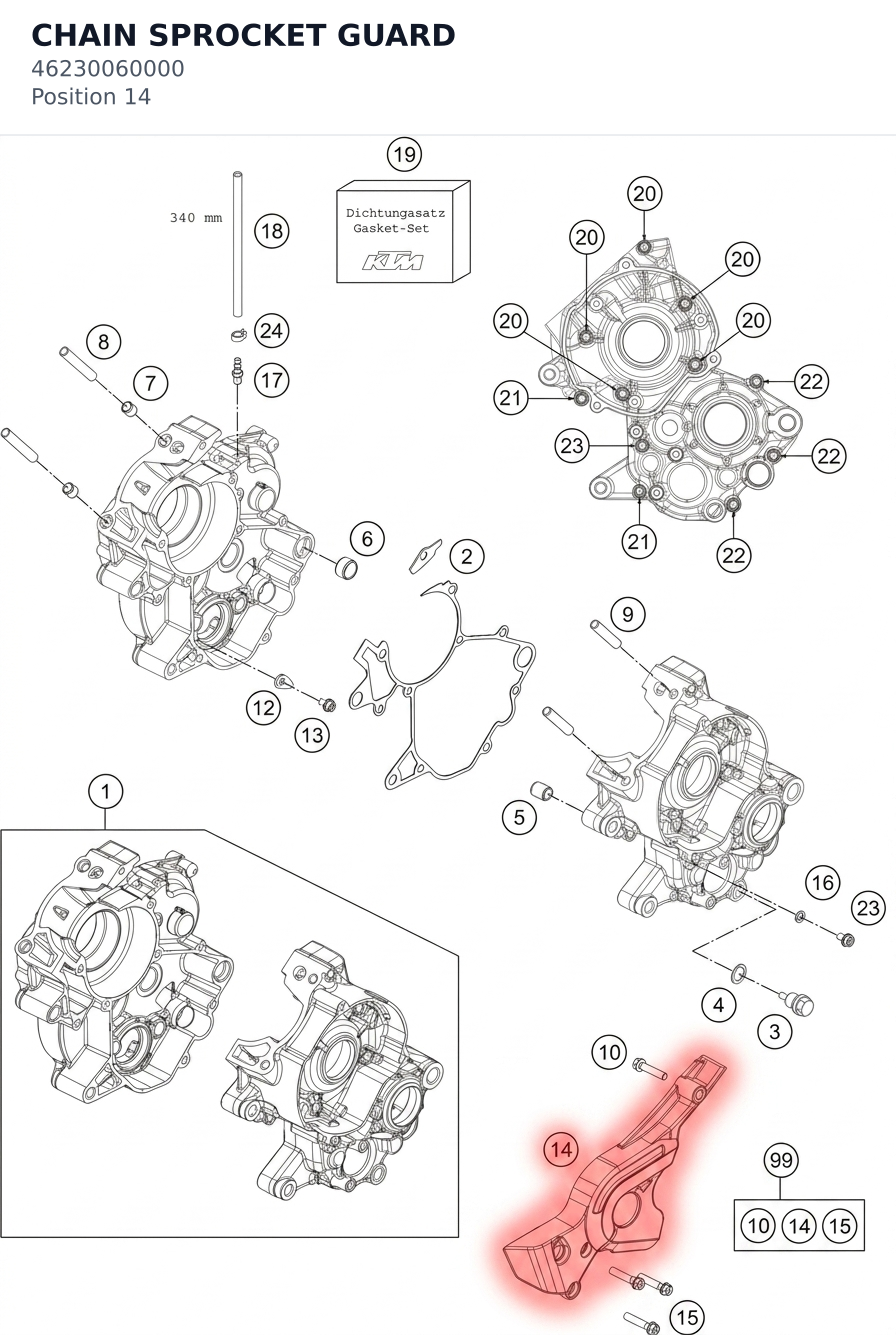 Diagram preview: CHAIN SPROCKET GUARD (46230060000)
