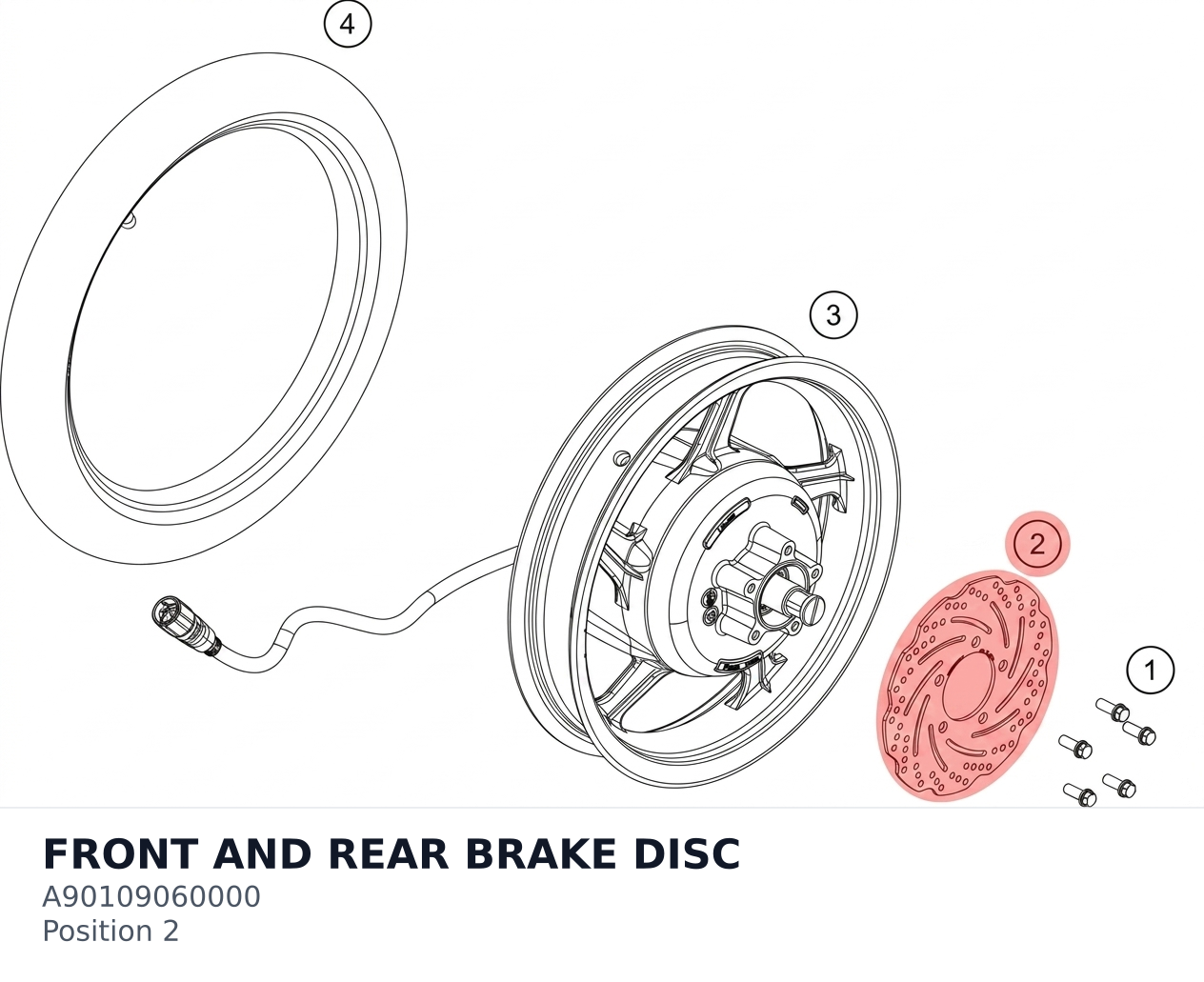 Diagram preview: FRONT AND REAR BRAKE DISC (A90109060000)