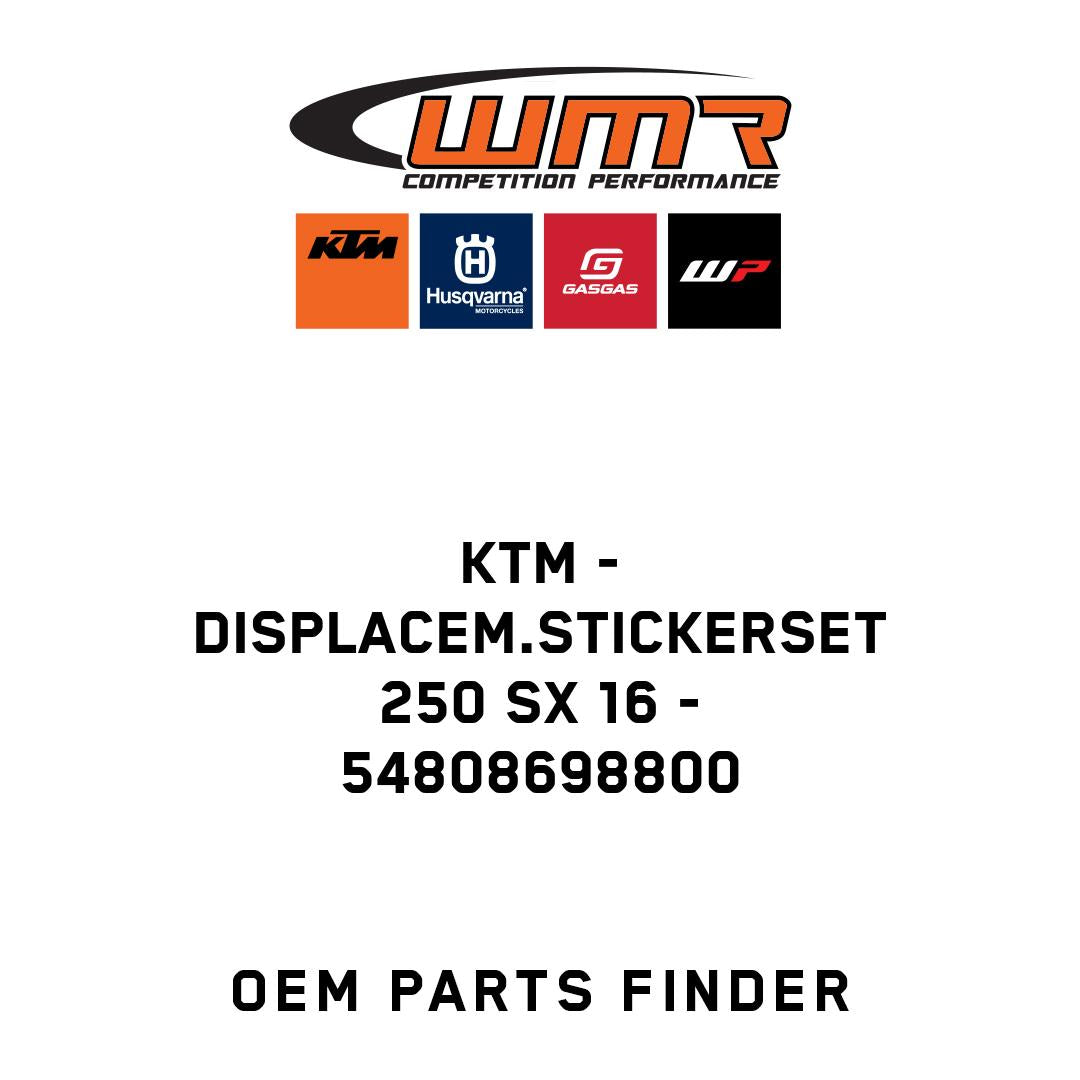 DISPLACEM.STICKERSET 250 SX 16