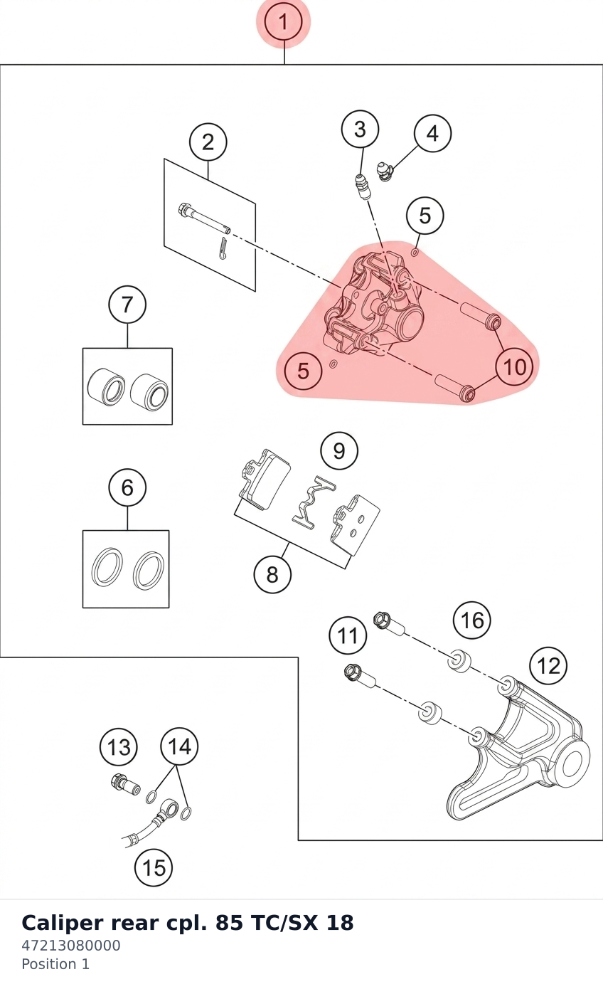 Diagram preview: Caliper rear cpl. 85 TC/SX 18 (47213080000)