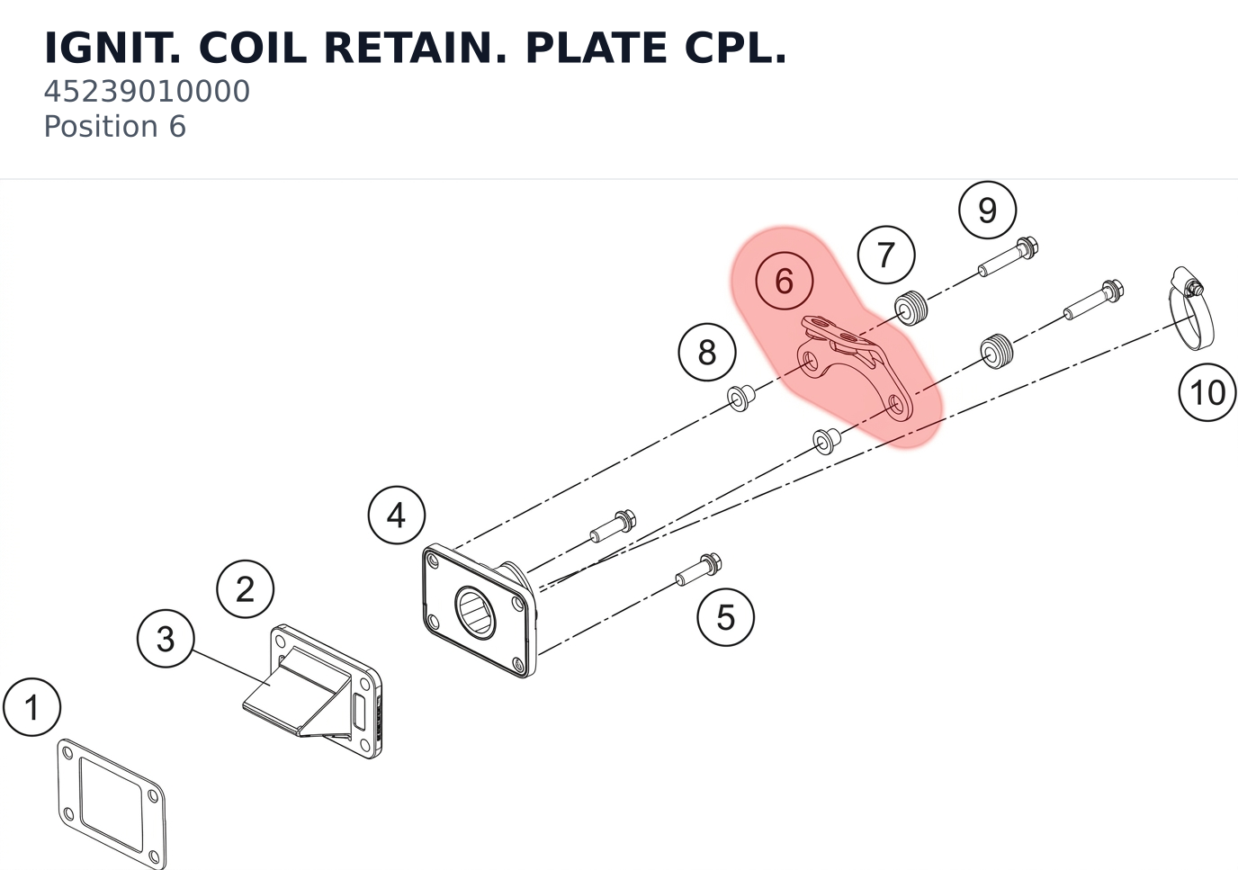 Diagram preview: IGNIT. COIL RETAIN. PLATE CPL. (45239010000)