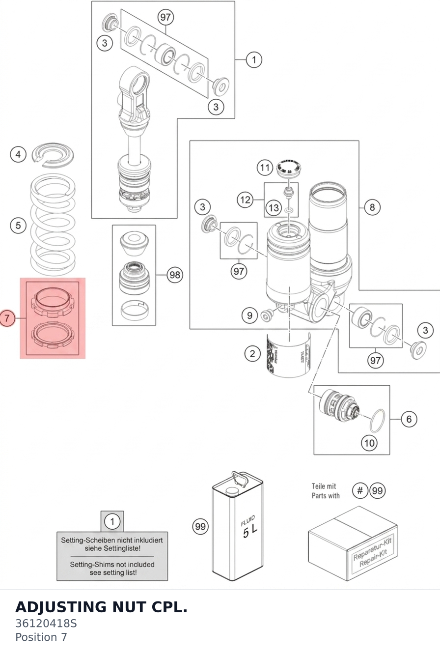 Diagram preview: ADJUSTING NUT CPL. (36120418S)