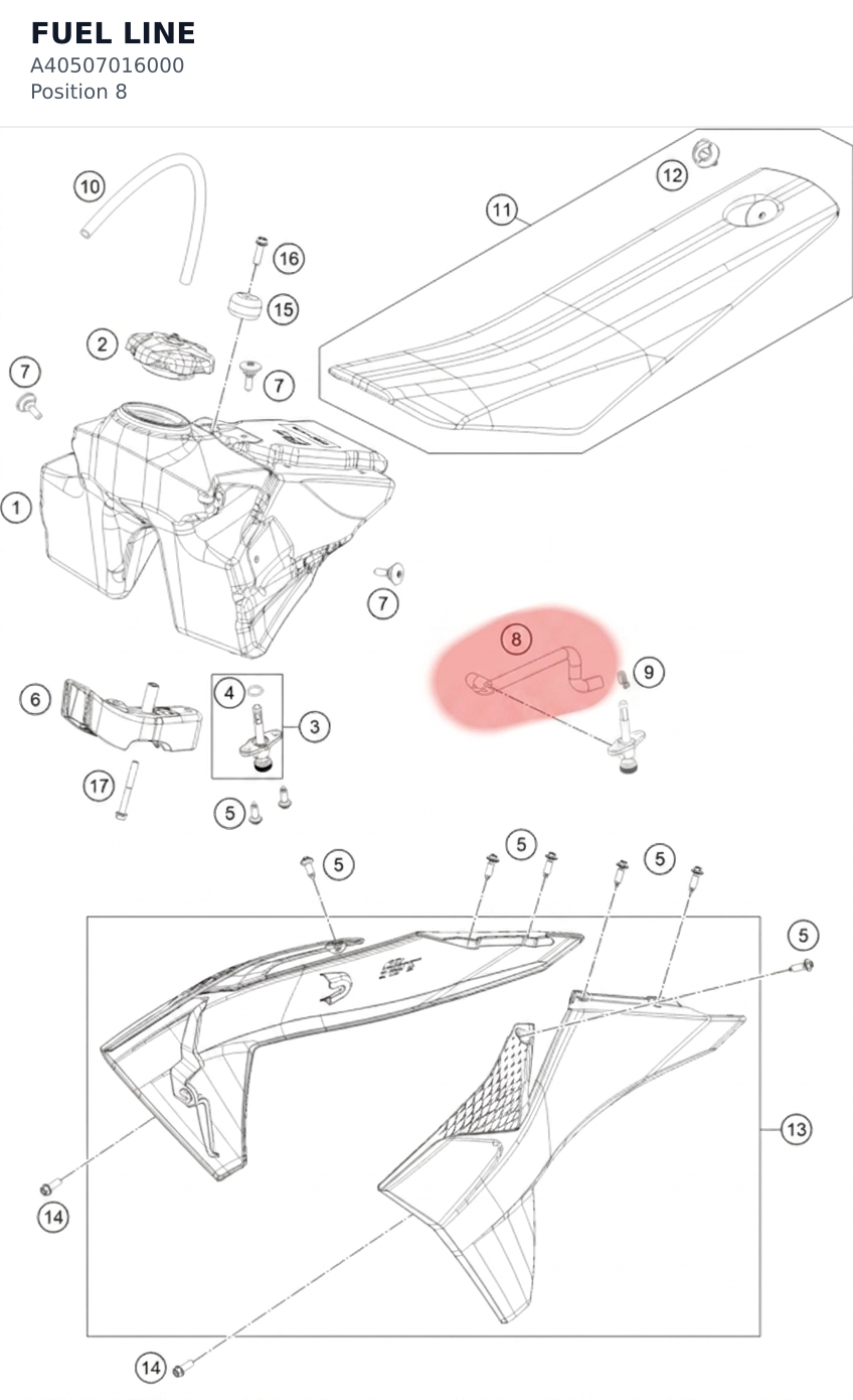Diagram preview: FUEL LINE (A40507016000)
