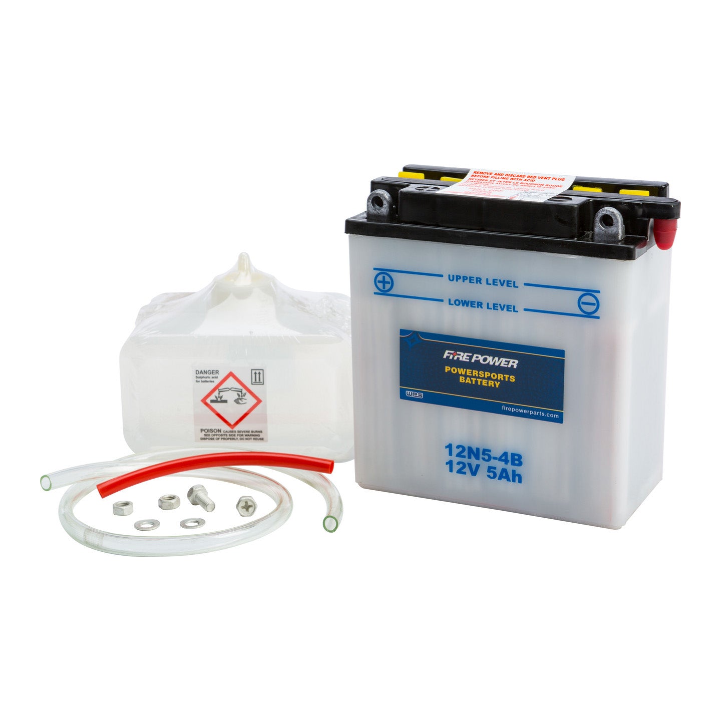 Fire Power 12V Standard Battery with Acid Pack 12N5-4B