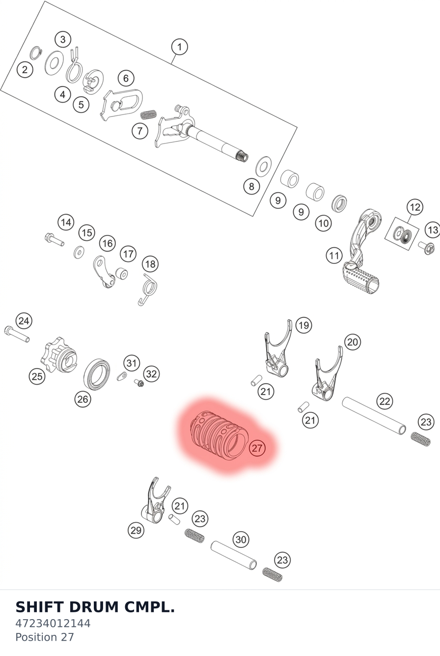 Diagram preview: SHIFT DRUM CMPL. (47234012144)