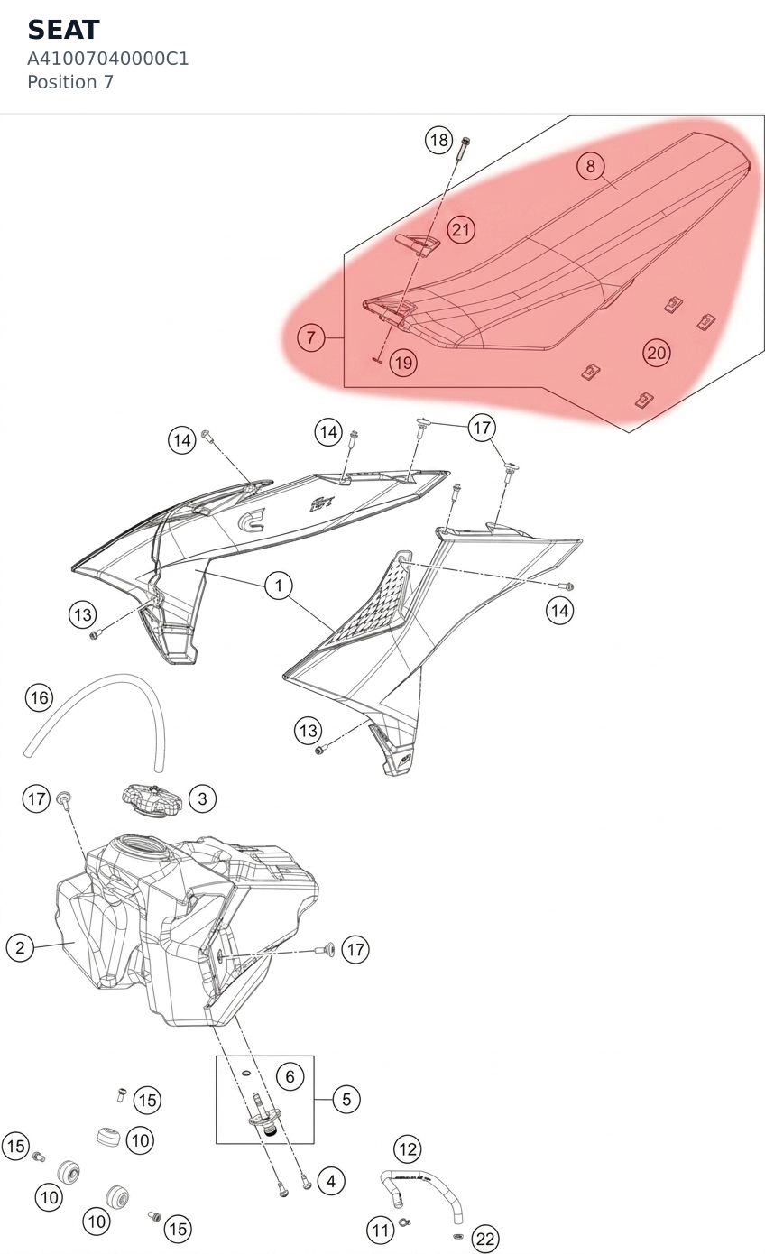 Diagram preview: SEAT (A41007040000C1)