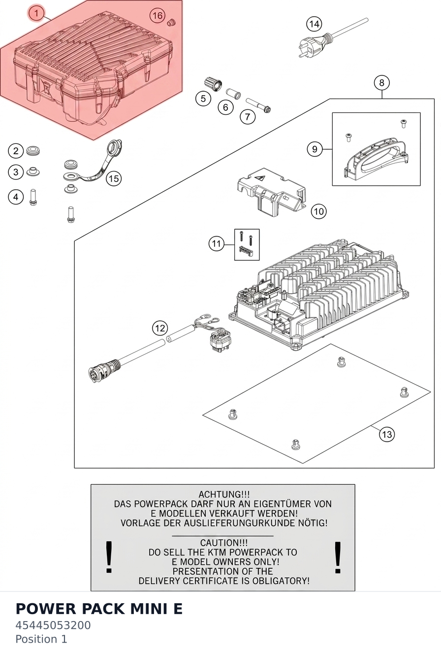 Diagram preview: POWER PACK MINI E (45445053200)