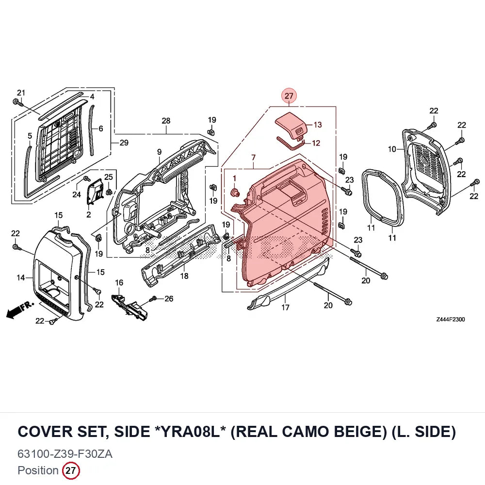 COVER SET, SIDE *YRA08L* (REAL CAMO BEIGE) (L. SIDE)