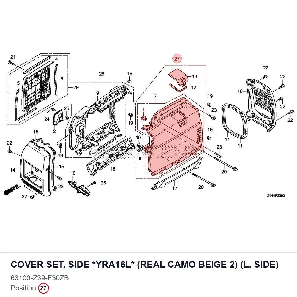 COVER SET, SIDE *YRA16L* (REAL CAMO BEIGE 2) (L. SIDE)