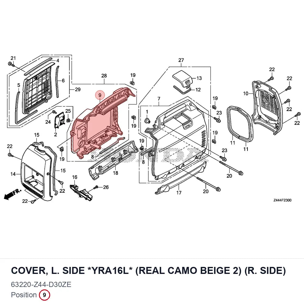 COVER, L. SIDE *YRA16L* (REAL CAMO BEIGE 2) (R. SIDE)