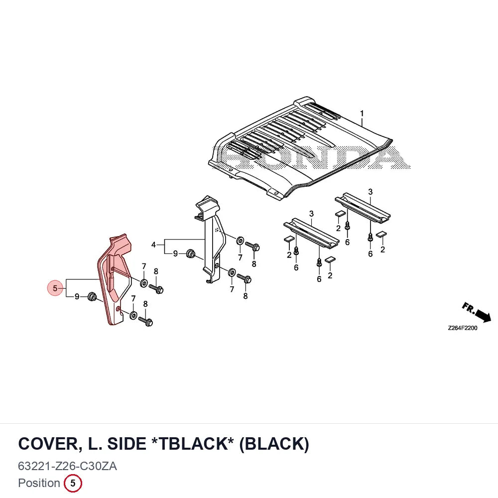 COVER, L. SIDE *TBLACK* (BLACK)
