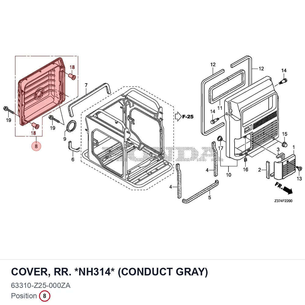 COVER, RR. *NH314* (CONDUCT GRAY)